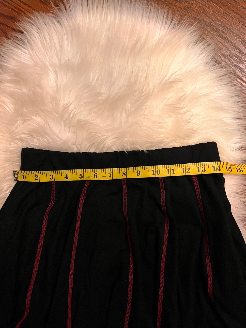 Hot Topic Black Red Contrast Stitch Pleated Skater Mini Skirt Size Large Punk - Picture 7 of 11